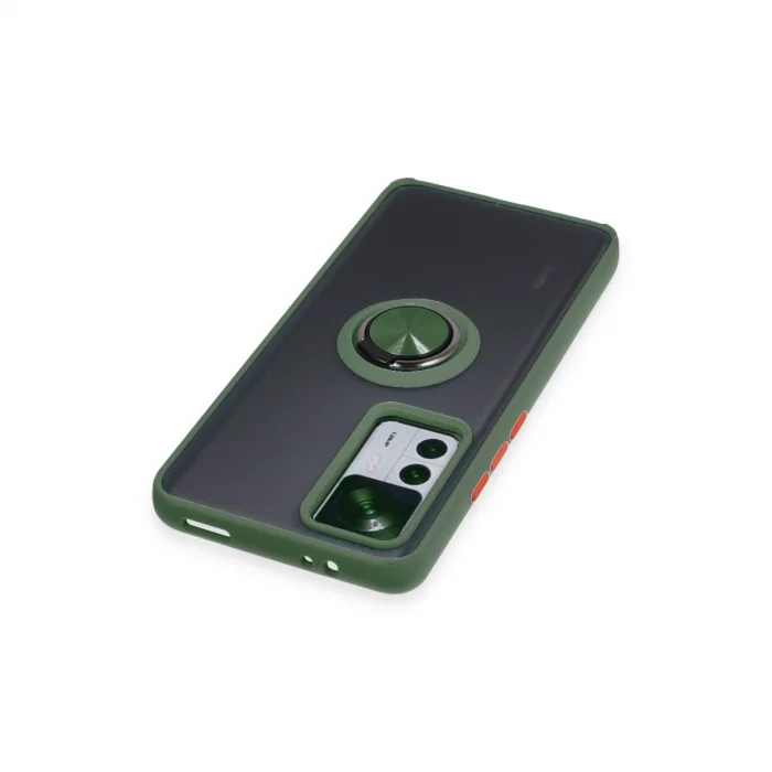 BUĞZ Xiaomi Mi 12t Pro Kılıf Montreal Yüzüklü Silikon Kapak - Yeşil