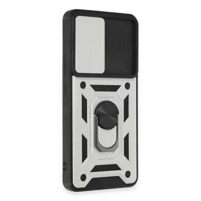 BUĞZ Xiaomi Mi 12t Pro Kılıf Pars Lens Yüzüklü Silikon - Gümüş