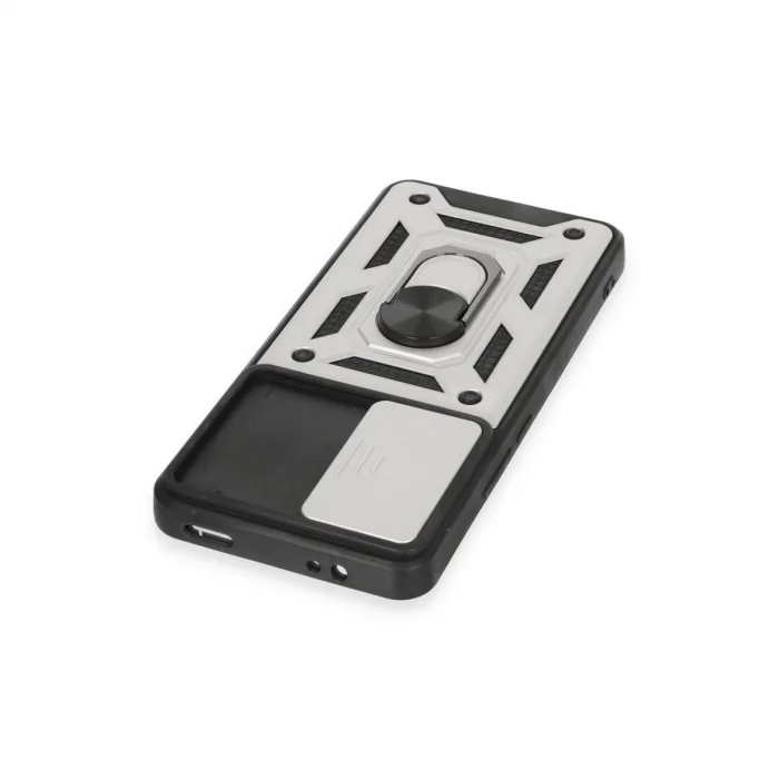 BUĞZ Xiaomi Mi 12t Pro Kılıf Pars Lens Yüzüklü Silikon - Gümüş