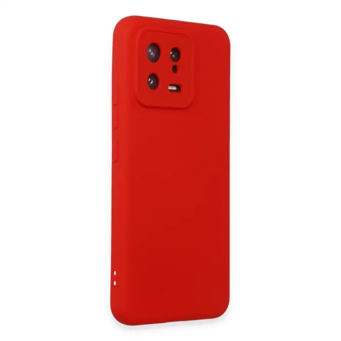BUĞZ Xiaomi Mi 13 Kılıf Nano İçi Kadife Silikon - Kırmızı