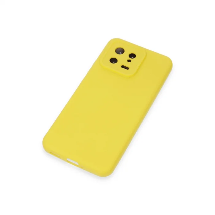 BUĞZ Xiaomi Mi 13 Kılıf Nano İçi Kadife Silikon - Sarı