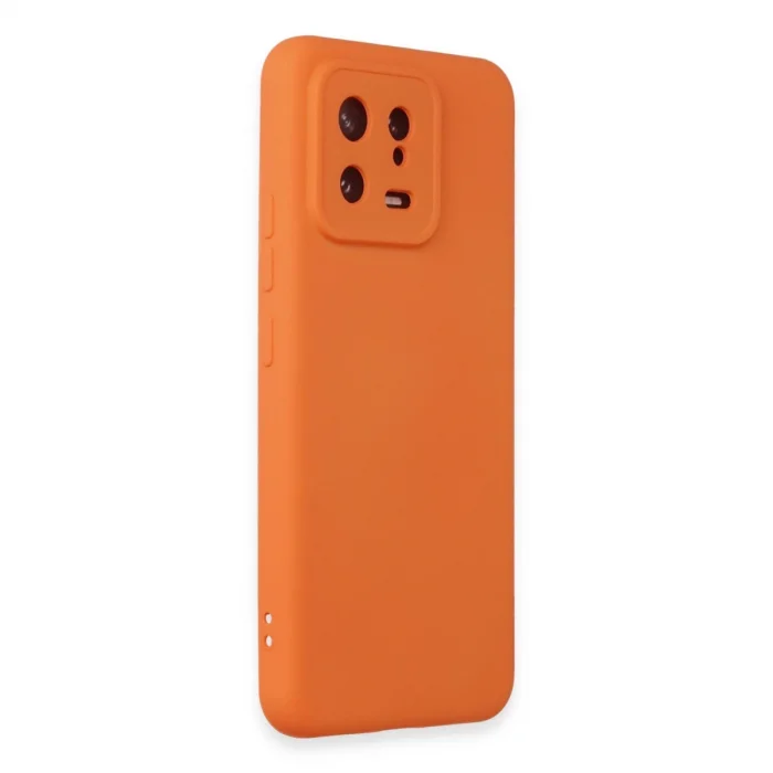 BUĞZ Xiaomi Mi 13 Kılıf Nano İçi Kadife Silikon - Turuncu