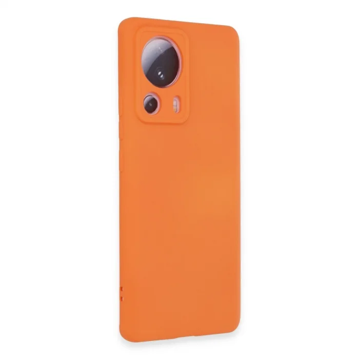 BUĞZ Xiaomi Mi 13 Lite Kılıf Nano İçi Kadife Silikon - Turuncu