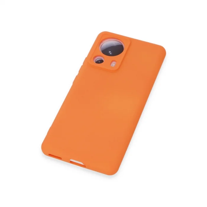 BUĞZ Xiaomi Mi 13 Lite Kılıf Nano İçi Kadife Silikon - Turuncu