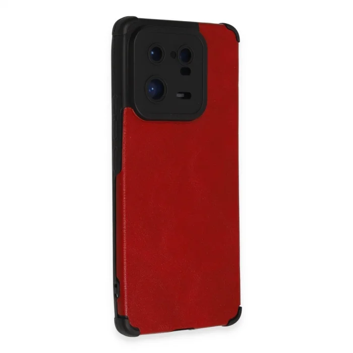 BUĞZ Xiaomi Mi 13 Pro Kılıf Loop Deri Silikon - Kırmızı