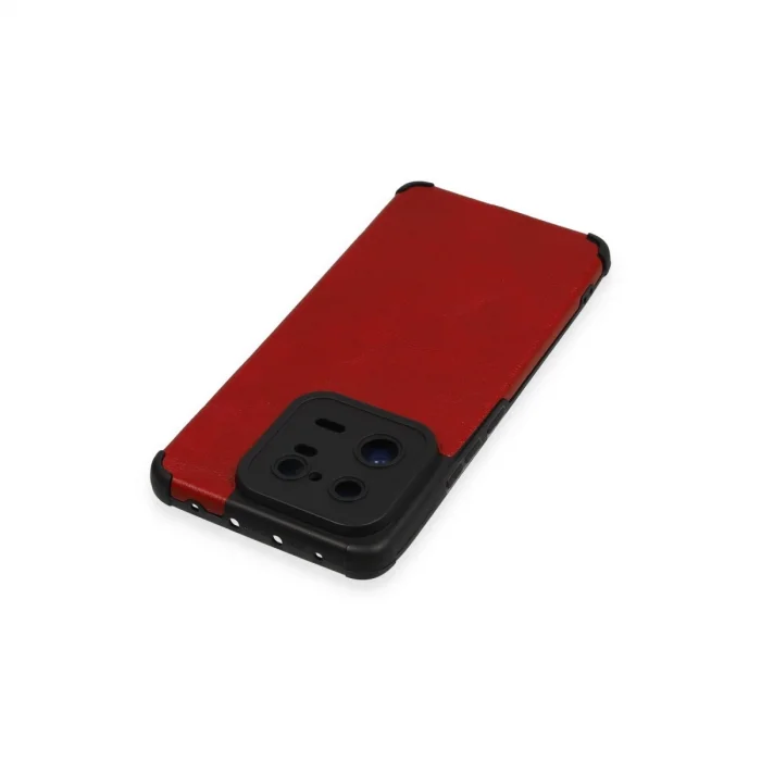 BUĞZ Xiaomi Mi 13 Pro Kılıf Loop Deri Silikon - Kırmızı