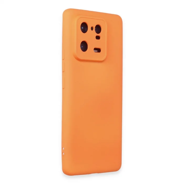 BUĞZ Xiaomi Mi 13 Pro Kılıf Nano İçi Kadife Silikon - Turuncu