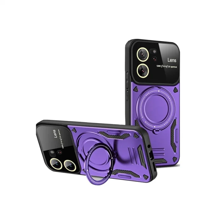 BUĞZ Xiaomi Mi 13t Pro Kılıf Joy Lens Standlı Kapak - Mor