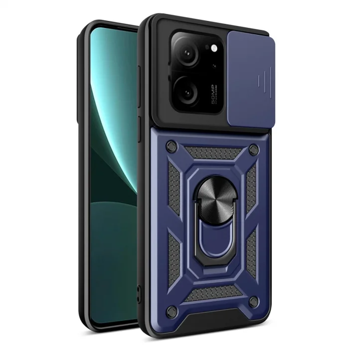 BUĞZ Xiaomi Mi 13t Pro Kılıf Pars Lens Yüzüklü Silikon - Lacivert