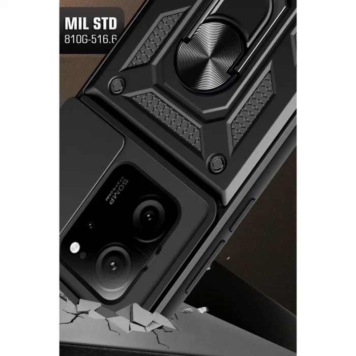 BUĞZ Xiaomi Mi 13t Pro Kılıf Pars Lens Yüzüklü Silikon - Siyah