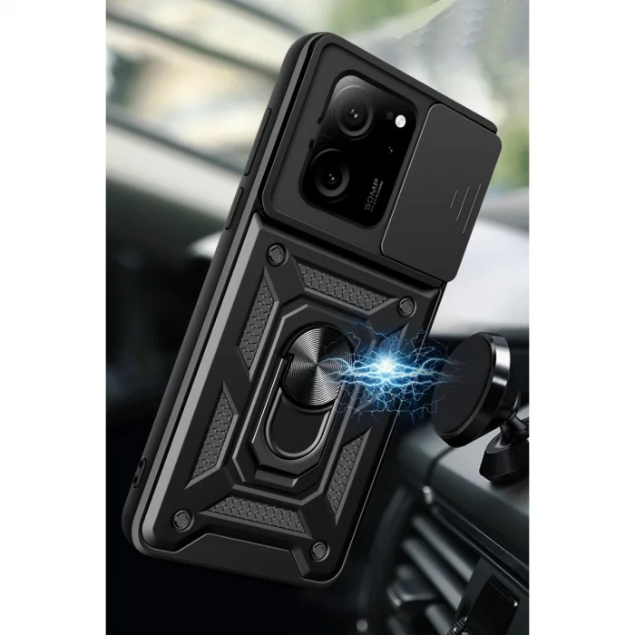 BUĞZ Xiaomi Mi 13t Pro Kılıf Pars Lens Yüzüklü Silikon - Yeşil