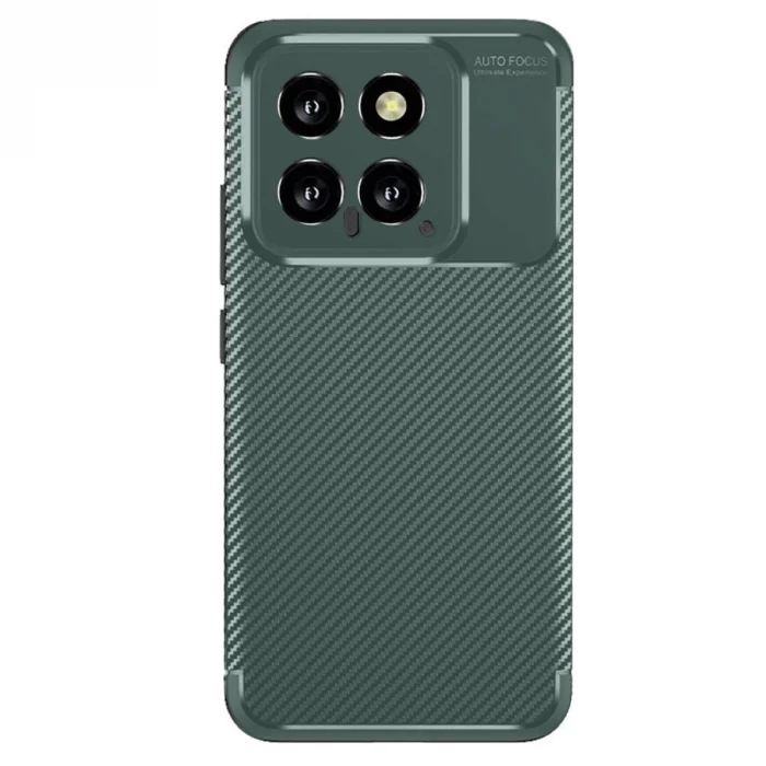 BUĞZ Xiaomi Mi 14t Kılıf Auto Focus Karbon Kapak - Koyu Yeşil