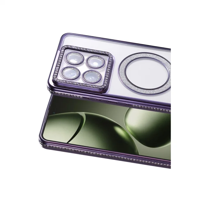 BUĞZ Xiaomi Mi 14t Pro Joke Simli Magneticsafe Kılıf - Derin Mor