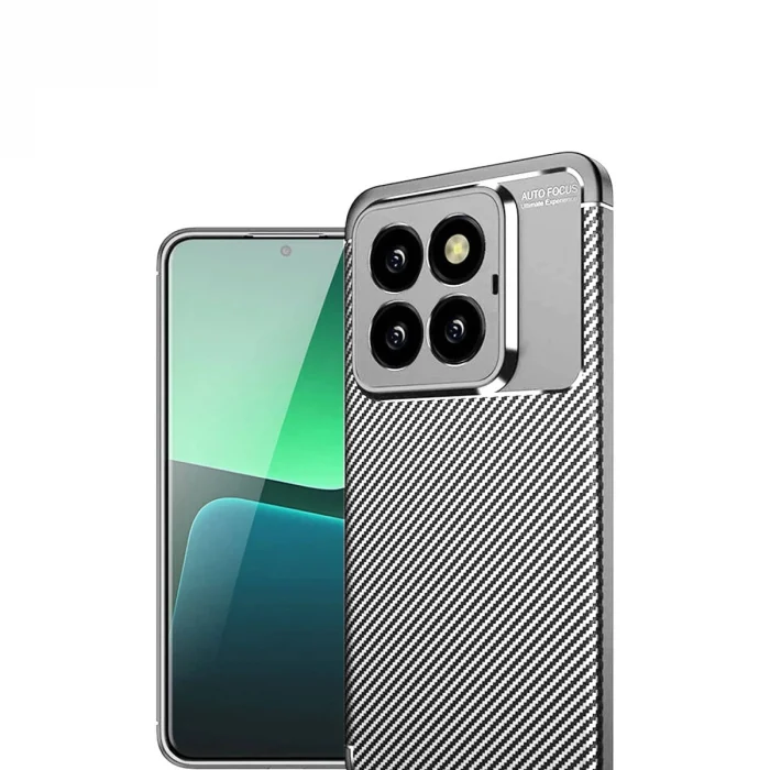 BUĞZ Xiaomi Mi 14t Pro Kılıf Auto Focus Karbon Kapak - Gri