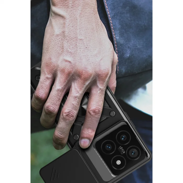 BUĞZ Xiaomi Mi 14t Pro Kılıf Pars Lens Yüzüklü Silikon - Yeşil