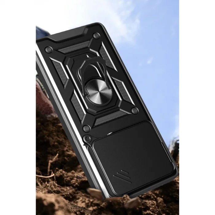 BUĞZ Xiaomi Mi 15 Kılıf Pars Lens Yüzüklü Silikon - Yeşil