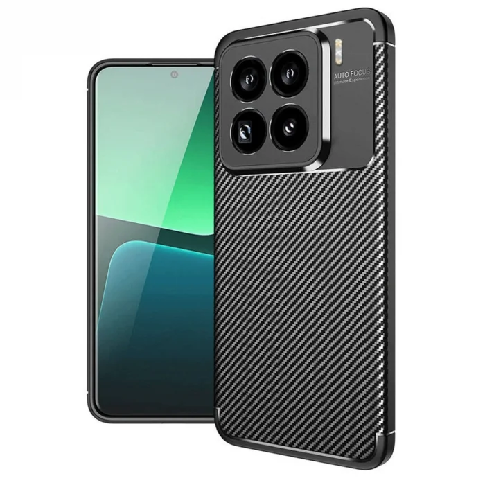 BUĞZ Xiaomi Mi 15 Pro Kılıf Auto Focus Karbon Kapak - Siyah