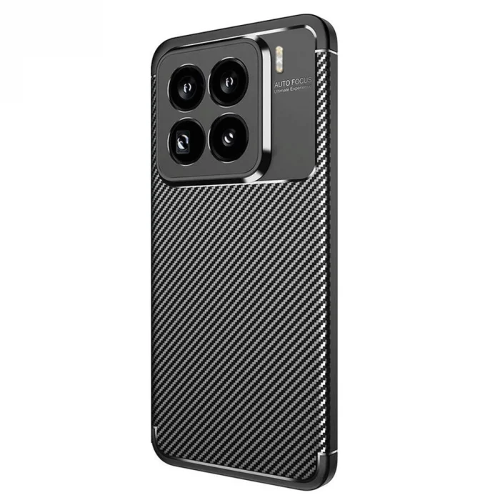 BUĞZ Xiaomi Mi 15 Pro Kılıf Auto Focus Karbon Kapak - Siyah