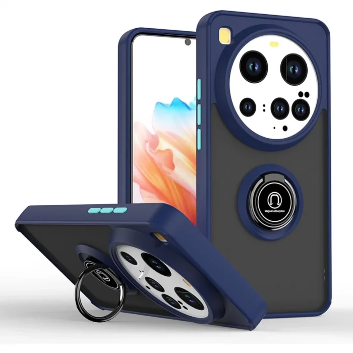 BUĞZ Xiaomi Mi 15 Ultra Kılıf Montreal Yüzüklü Silikon Kapak - Lacivert