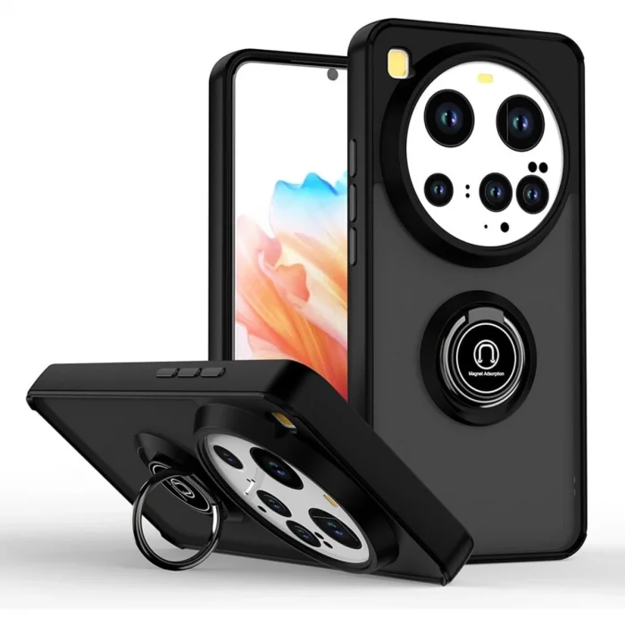 BUĞZ Xiaomi Mi 15 Ultra Kılıf Montreal Yüzüklü Silikon Kapak - Siyah