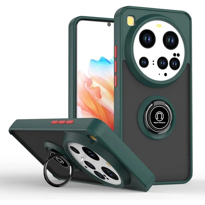 BUĞZ Xiaomi Mi 15 Ultra Kılıf Montreal Yüzüklü Silikon Kapak - Yeşil