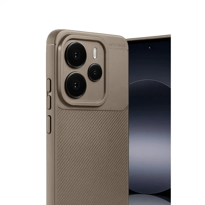 BUĞZ Xiaomi Note 14 5g Auto Focus Karbon Kapak - Kahverengi