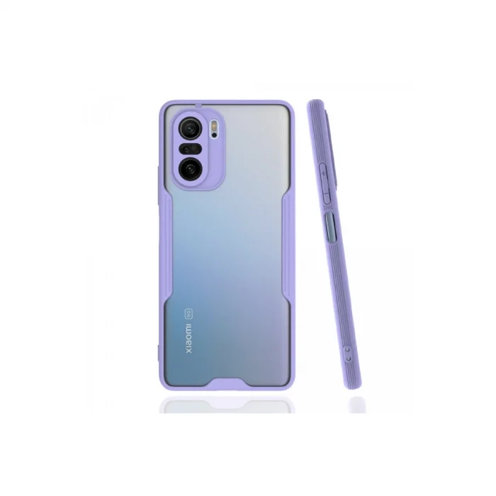 BUĞZ Xiaomi Poco F3 Kılıf Platin Silikon - Lila