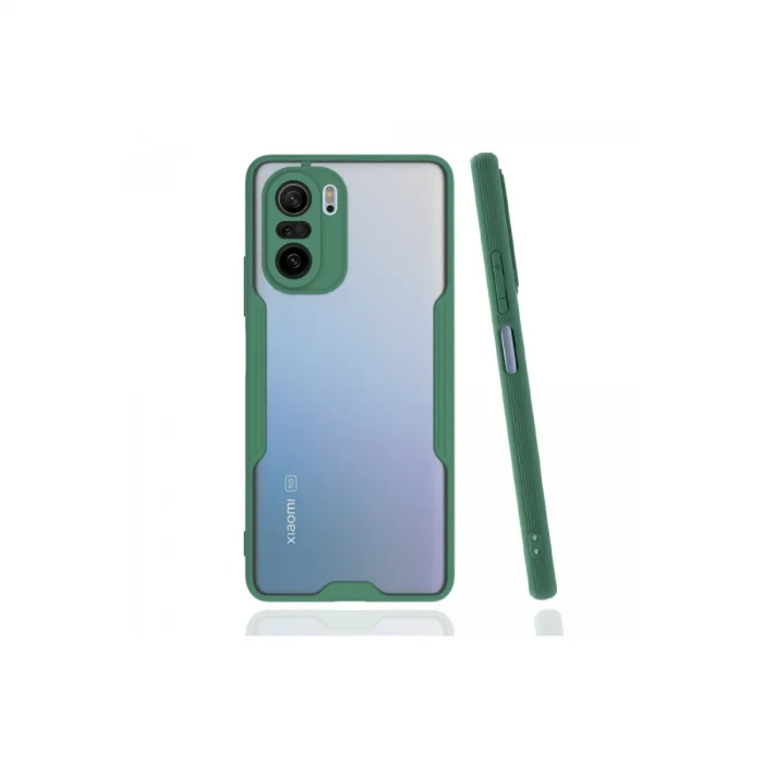 BUĞZ Xiaomi Poco F3 Kılıf Platin Silikon - Yeşil