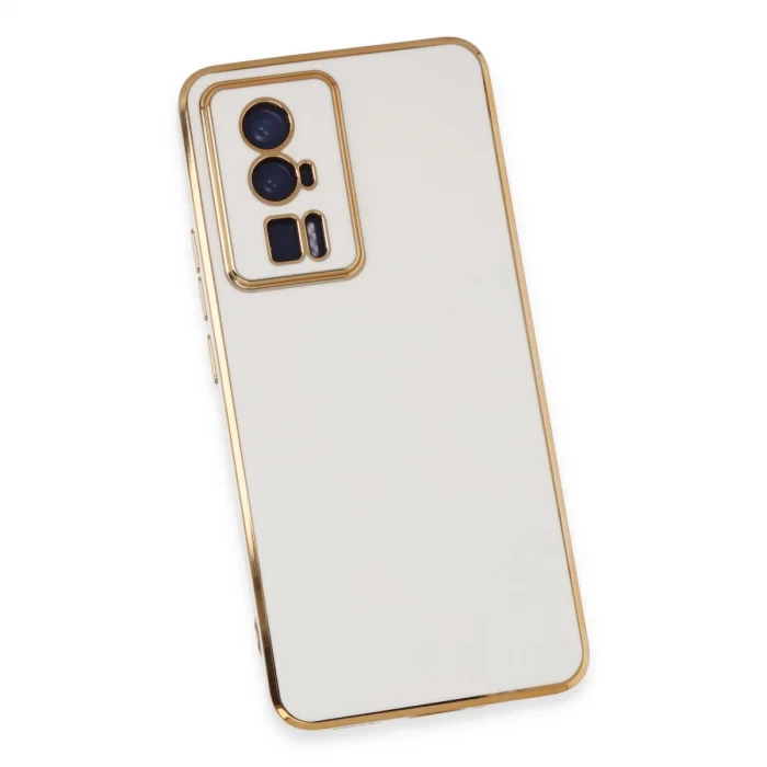 BUĞZ Xiaomi Poco F5 Pro Kılıf Volet Silikon - Beyaz