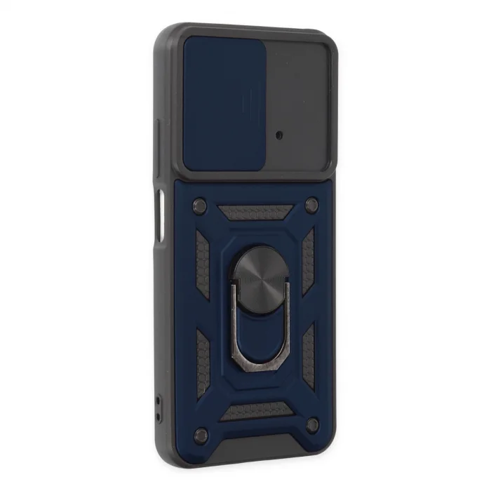 BUĞZ Xiaomi Poco M4 Pro 4g Kılıf Pars Lens Yüzüklü Silikon - Lacivert