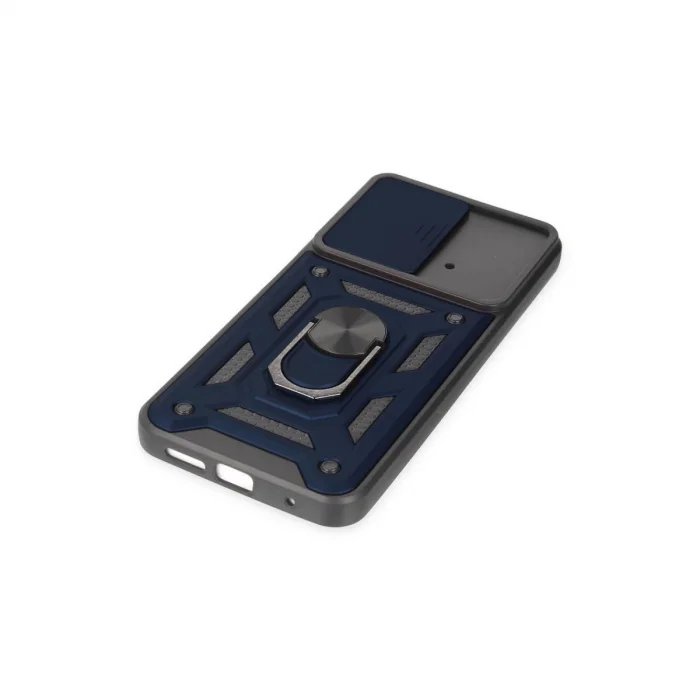 BUĞZ Xiaomi Poco M4 Pro 4g Kılıf Pars Lens Yüzüklü Silikon - Lacivert