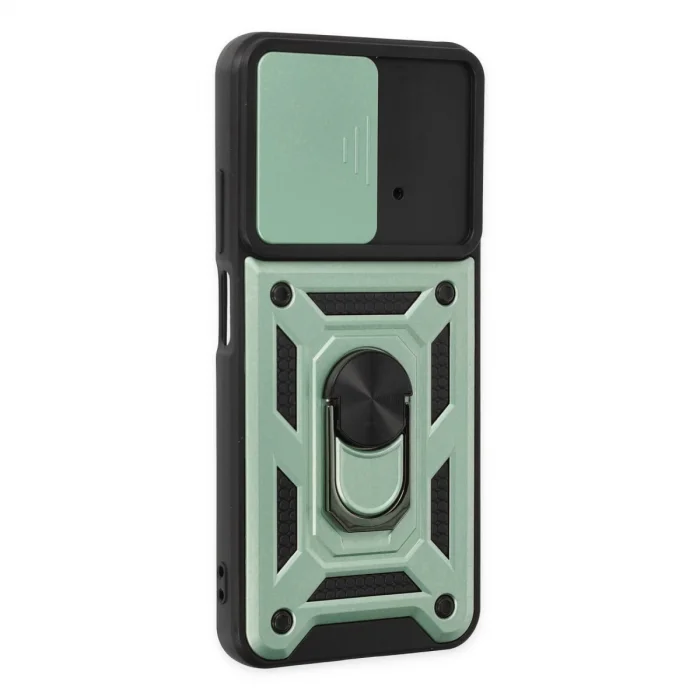 BUĞZ Xiaomi Poco M4 Pro 4g Kılıf Pars Lens Yüzüklü Silikon - Yeşil