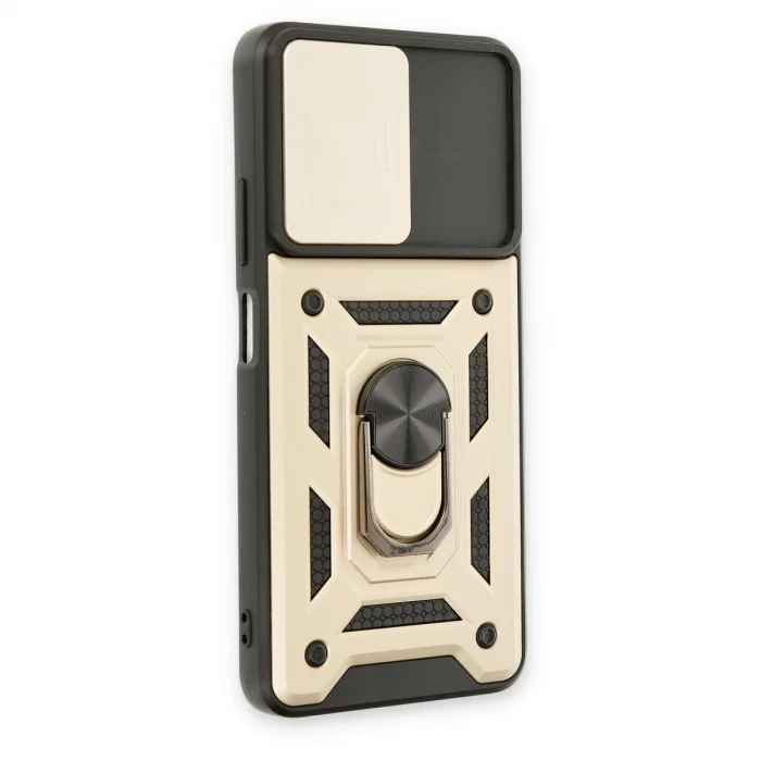 BUĞZ Xiaomi Poco M4 Pro 5g Kılıf Pars Lens Yüzüklü Silikon - Gold