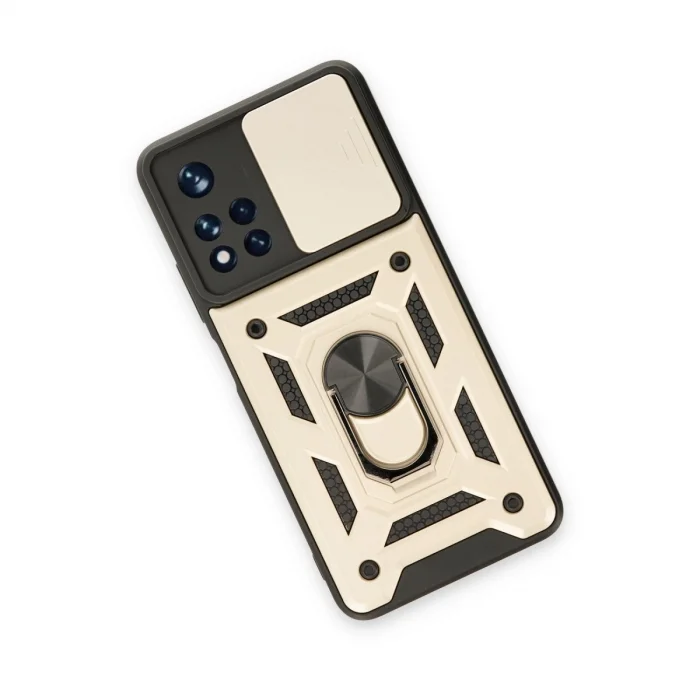 BUĞZ Xiaomi Poco M4 Pro 5g Kılıf Pars Lens Yüzüklü Silikon - Gold