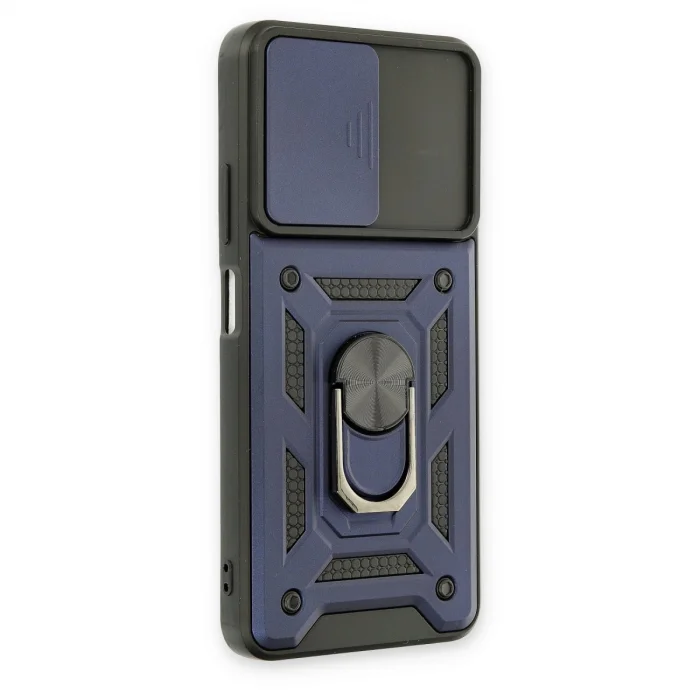 BUĞZ Xiaomi Poco M4 Pro 5g Kılıf Pars Lens Yüzüklü Silikon - Lacivert