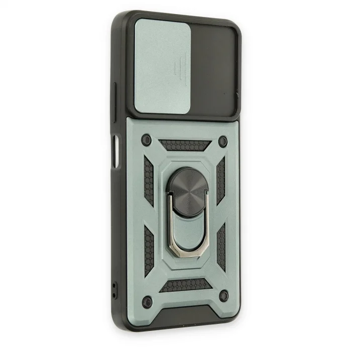 BUĞZ Xiaomi Poco M4 Pro 5g Kılıf Pars Lens Yüzüklü Silikon - Yeşil