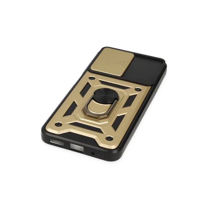 BUĞZ Xiaomi Poco M5 Kılıf Pars Lens Yüzüklü Silikon - Gold