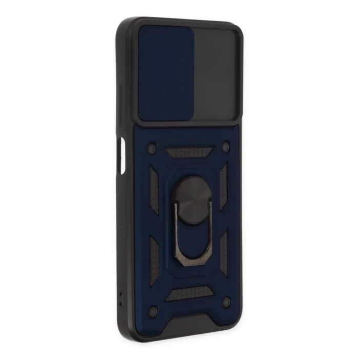 BUĞZ Xiaomi Poco M5 Kılıf Pars Lens Yüzüklü Silikon - Lacivert