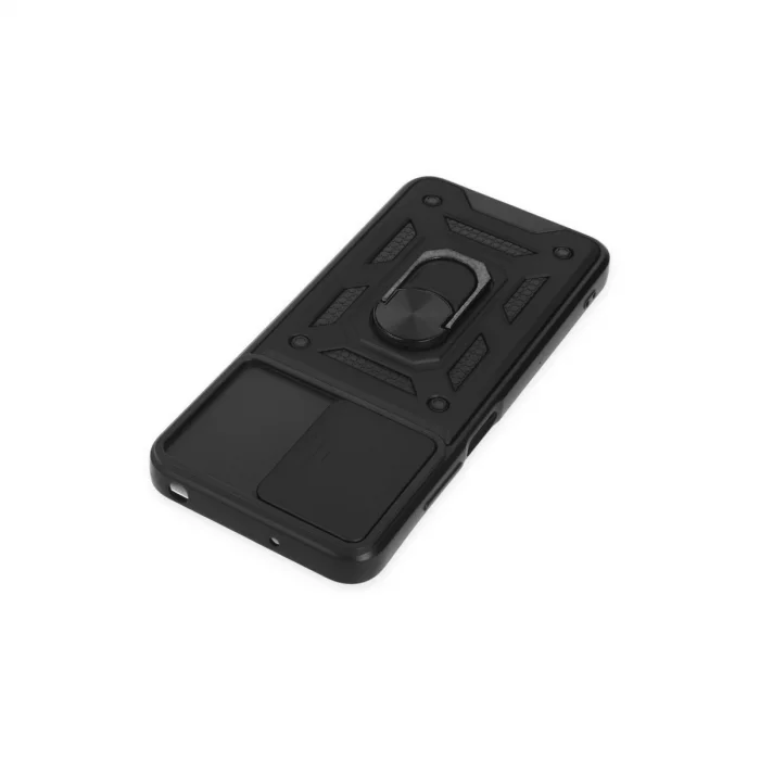 BUĞZ Xiaomi Poco M5 Kılıf Pars Lens Yüzüklü Silikon - Siyah