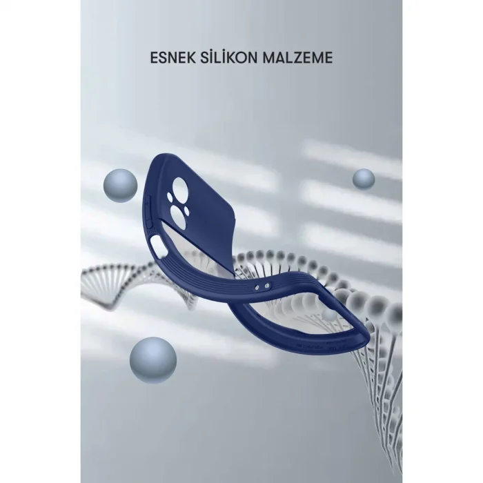 BUĞZ Xiaomi Poco M5 Kılıf Platin Silikon - Lacivert