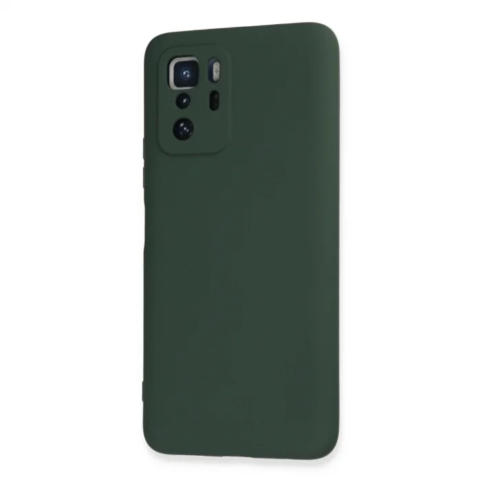 BUĞZ Xiaomi Poco X3 Gt Kılıf Nano İçi Kadife Silikon - Koyu Yeşil