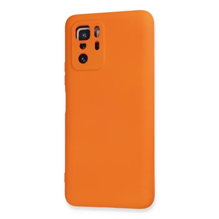 BUĞZ Xiaomi Poco X3 Gt Kılıf Nano İçi Kadife Silikon - Turuncu