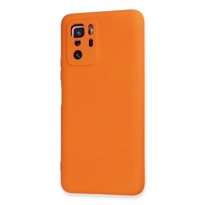 BUĞZ Xiaomi Poco X3 Gt Kılıf Nano İçi Kadife Silikon - Turuncu