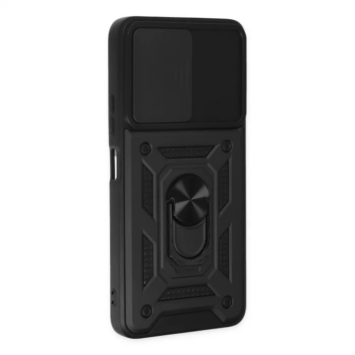 BUĞZ Xiaomi Poco X3 Gt Kılıf Pars Lens Yüzüklü Silikon - Siyah