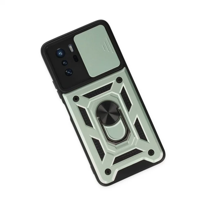 BUĞZ Xiaomi Poco X3 Gt Kılıf Pars Lens Yüzüklü Silikon - Yeşil