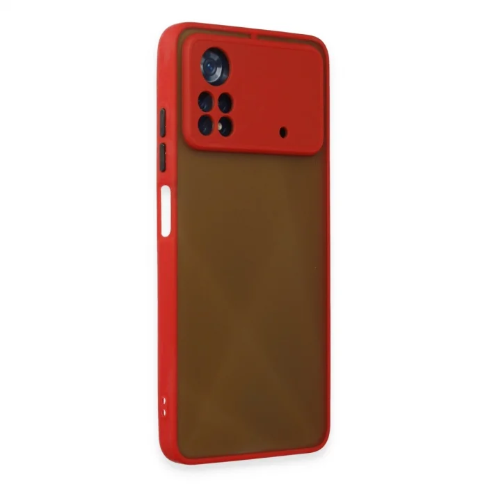BUĞZ Xiaomi Poco X4 Pro 5g Kılıf Montreal Silikon Kapak - Kırmızı