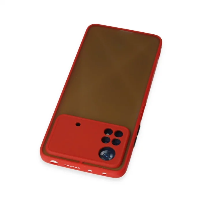 BUĞZ Xiaomi Poco X4 Pro 5g Kılıf Montreal Silikon Kapak - Kırmızı