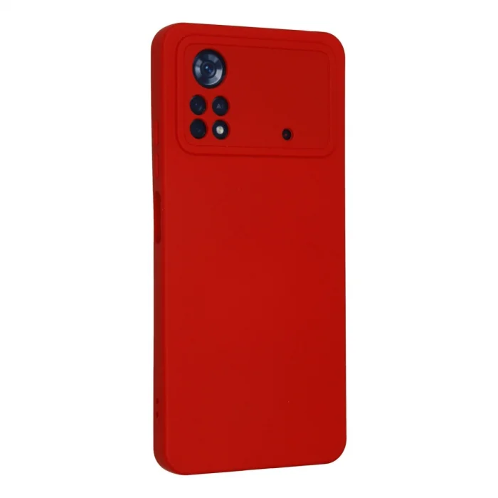 BUĞZ Xiaomi Poco X4 Pro 5g Kılıf Nano İçi Kadife Silikon - Kırmızı