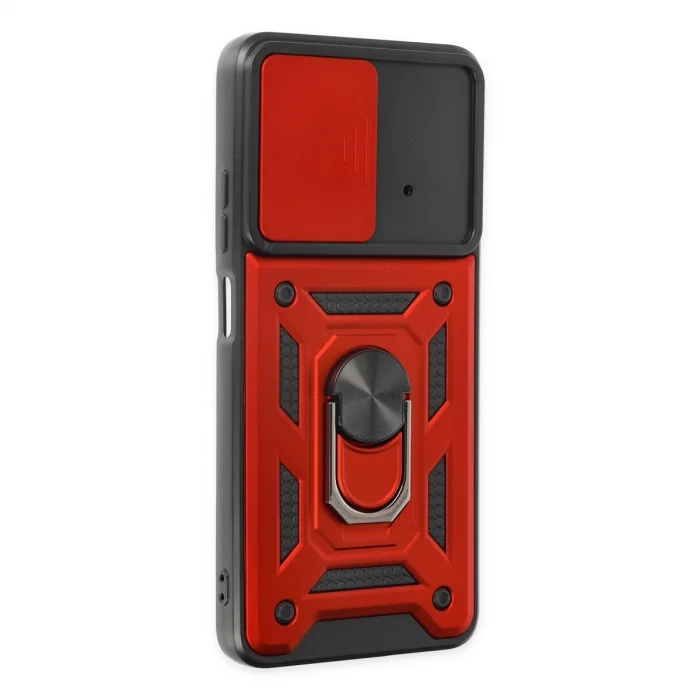 BUĞZ Xiaomi Poco X4 Pro 5g Kılıf Pars Lens Yüzüklü Silikon - Kırmızı