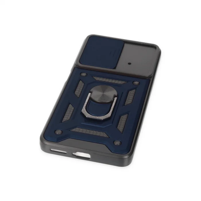 BUĞZ Xiaomi Poco X4 Pro 5g Kılıf Pars Lens Yüzüklü Silikon - Lacivert